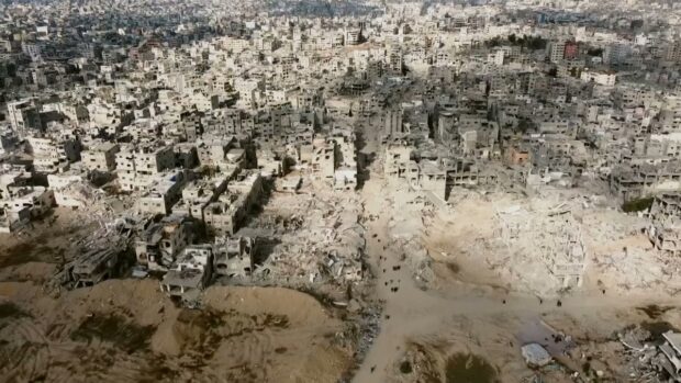 Vista aérea de Gaza arrasada