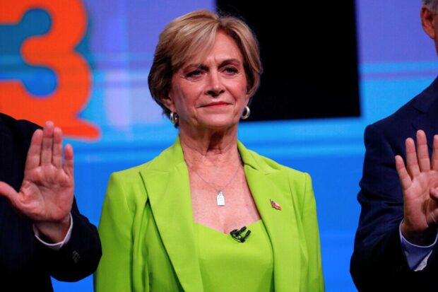 Evelyn Matthei durante el último debate presidencial. Diego Martin /Aton Chile 