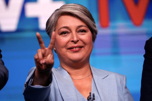 Jeannette Jara en debate presidencial Anatel. Diego Martin /Aton Chile 