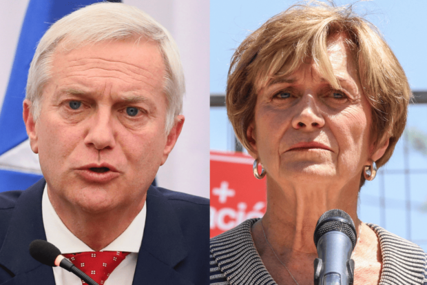 Los candidatos presidenciales José Antonio Kast (PRep) y Evelyn Matthei (Chile Vamos, Amarillos y Demócratas).
