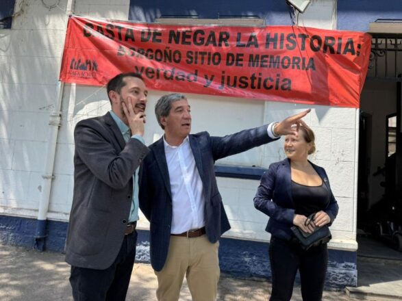 Ministro de Bienes Nacionales, Francisco Figueroa, junto al Delegado PResidencial de la Región Metropolitana, Gonzalo Durán en el exCuartel Borgoño. 
