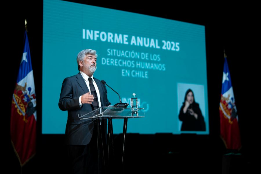 El director del Instituto Nacional de Derechos Humanos (INDH), Yerko Ljubetic, en la presentación de Informe de Derechos Humanos en Chile.