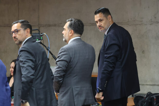 Alegatos de clausura de la defensa de Claudio Crespo en el juicio por el caso de Gustavo Gatica. Foto: Jonnathan Oyarzun/Aton Chile.