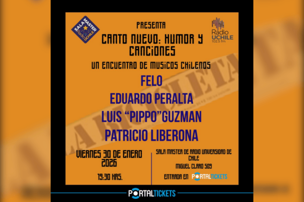 Afiche del concierto "Canto nuevo: humor y canciones".