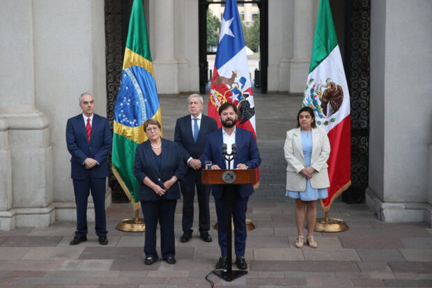 Presidente Boric anuncia candidatura de Michelle Bachelet a la ONU. Diego Martin/Aton Chile 