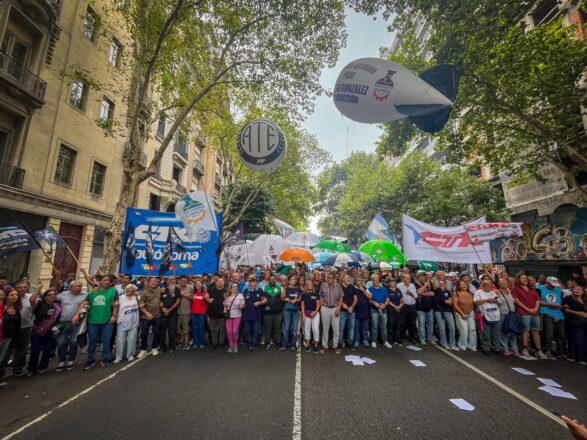 Central de Trabajadores y Trabajadoras de la Argentina Autónoma en protesta contra la reforma laboral de Javier Milei. Foto: @CTAAutonoma. 