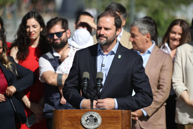 Alcalde de Providencia, Jaime Bellolio en la inauguración del proyecto Nueva Alameda Providencia. 