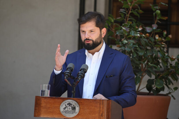 Presidente Gabriel Boric en punto de prensa tras reunirse con el presidente Electo Jose Antonio Kast. Foto: Aton Chile.