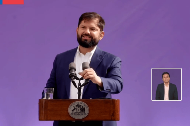 Presidente Gabriel Boric en punto de prensa 8M.
