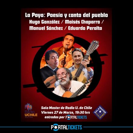 Afiche del Encuentro de payadores en Sala Master de Radio Universidad de Chile.