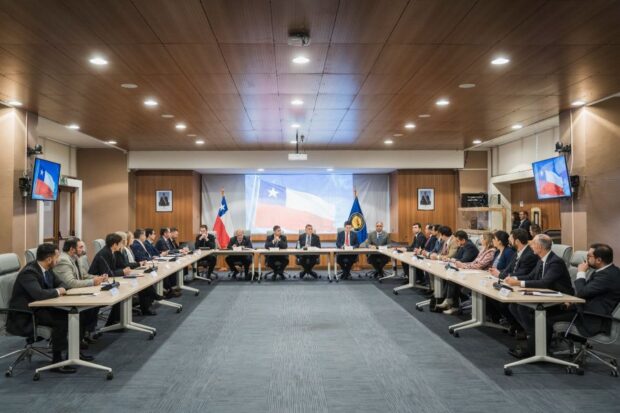 El ministro del Interior, Claudio Alvarado, sostiene una reunión de trabajo con el Gabinete de Delegados Presidenciales y Seremis de la región de Los Lagos.