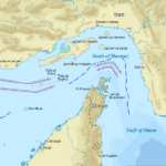 Mapa del estrecho de Ormuz.