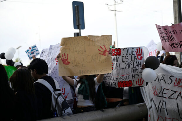 Protestas en Calama contra la violencia escolar.