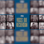 Banner del "Especial Voces que recuerdan" con retratos en blanco y negro de personalidades históricas de la política y sociedad chilena.